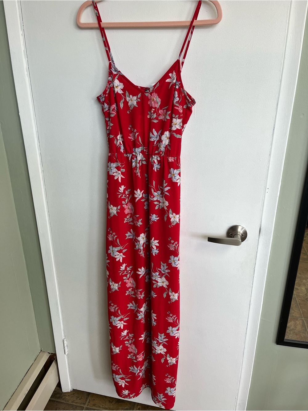 H&M Red Floral Maxi Dress